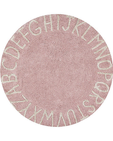 Tappeto Tondo Lavabile ABC, Rosa/Panna, 100% cotone (diametro 150 cm) Lorena Canals