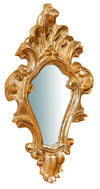 Biscottini Specchiera da parete in legno finitura foglia oro anticato L20xPR3xH35 cm Made in Italy