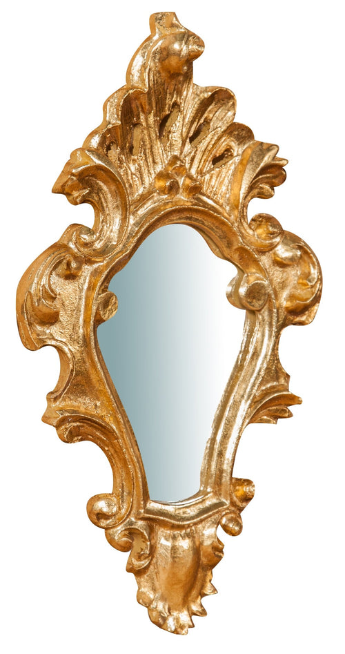 Biscottini Biscottini Specchiera Parete Legno Oro Anticato 20x3x35 Design Italiano