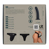 Strap on dildo indossabile in silicone nero con mutandina elastica nera