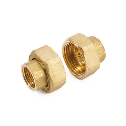 Bocchettone in ottone F 11/2 x F 1 per circolatore - 1 coppia