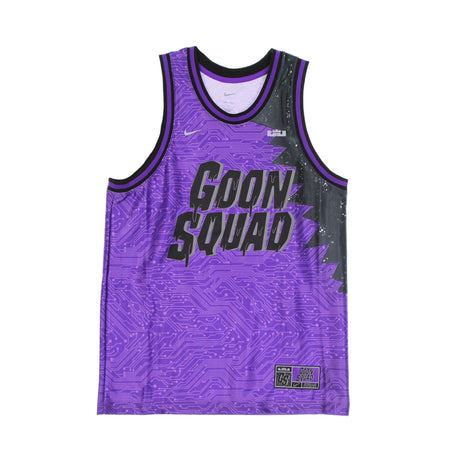NIKE NBA Canotta Tipo Basket Uomo Dri Fit Jersey "goon Squad" Lebron James X Space Jam Hyper Grape/wolf Grey da uomo