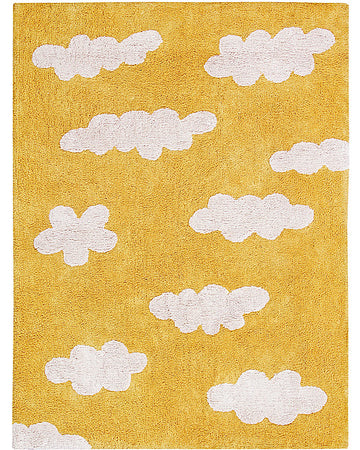 Tappeto Lavabile Nuvole, Senape - 100% Cotone (120x160 cm) Lorena Canals