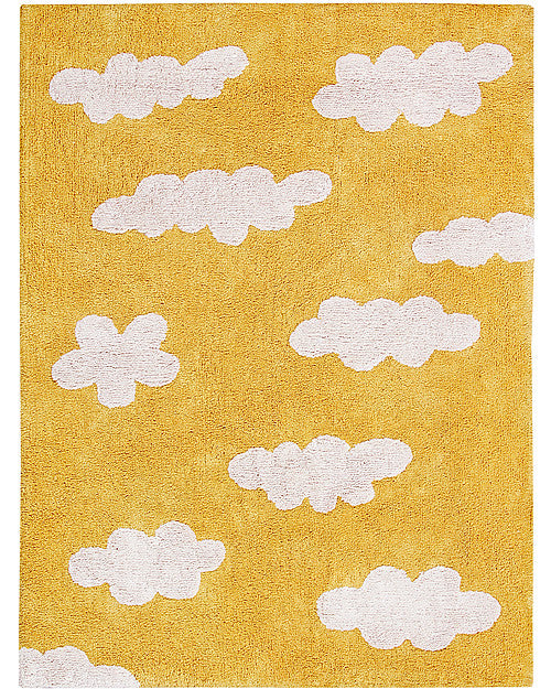 Tappeto Lavabile Nuvole, Senape - 100% Cotone (120x160 cm) Lorena Canals