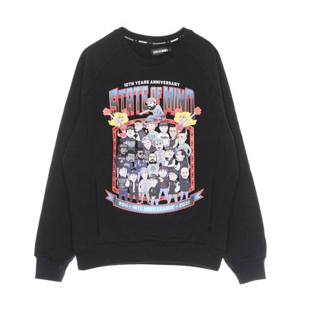 5TATE OF MIND Felpa Girocollo Uomo 10th Years Anniversary League Crewneck Black da uomo