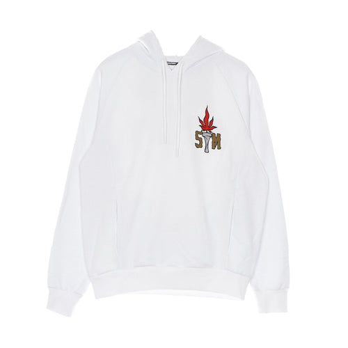 5TATE OF MIND Felpa Cappuccio Uomo Street Olympics Hoodie White da uomo