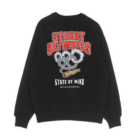 5TATE OF MIND Felpa Girocollo Uomo Street Olympics Crewneck Black da uomo