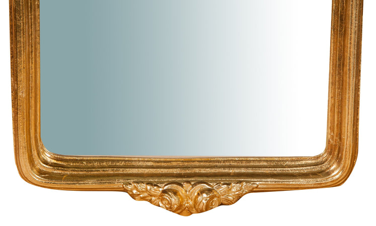 Biscottini Specchiera da parete in legno finitura foglia oro anticato L28xPR5xH69 cm Made in Italy
