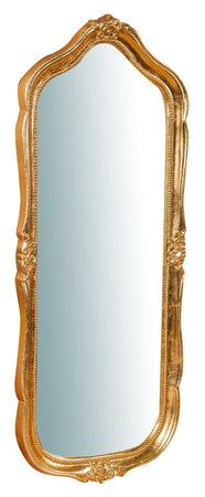 Biscottini Specchiera da parete in legno finitura foglia oro anticato L33xPR3xH79 cm Made in Italy