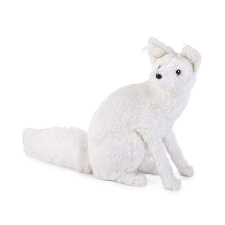 Volpe decorativa "Arctic" in poliresina per decorazione natalizia