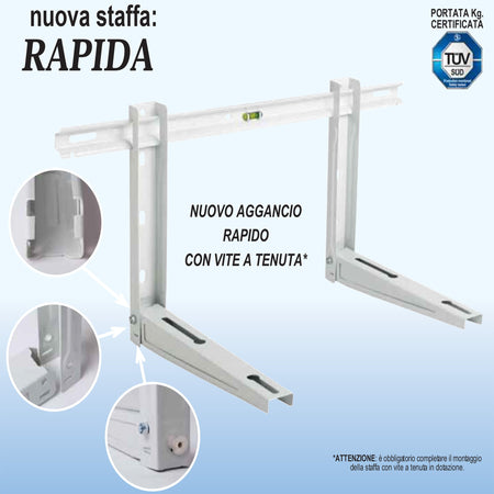 Mensola climatizzatore con livella portata certificata 120kg