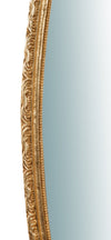 Biscottini Specchiera da parete in legno finitura foglia oro anticato L52xPR4,5xH133 cm Made in Italy
