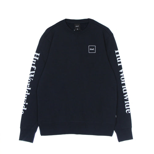 HUF Felpa Girocollo Uomo Essentials Domestic Crew Navy Blazer da uomo