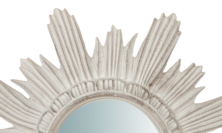 Biscottini Specchiera da parete in legno finitura bianco anticato L43xPR4xH43 cm Made in Italy