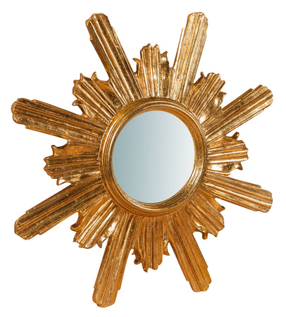 Biscottini Specchiera da parete in legno finitura foglia oro anticato L60xPR4xH60 cm Made in Italy