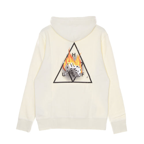 HUF Felpa Cappuccio Uomo Hot Dice Triple Triangle Po Hoodie Natural da uomo