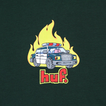 HUF Felpa Girocollo Uomo Roasted Crew Dark Green da uomo