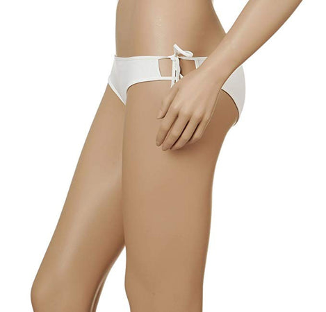 Slip bikini con passanti e laccetti chloe bianco