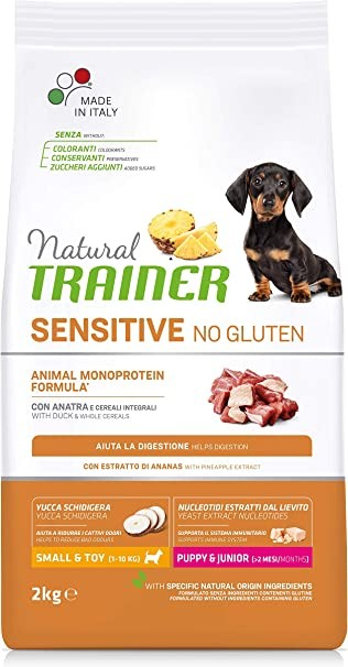 Natural Trainer Sensitive mangime secco Cani Puppy small & toy anatra e cereali integrali 2 kg