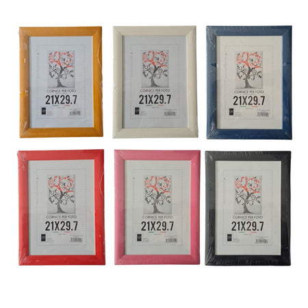 Cornice per Foto In Legno Laccata 21x29.7 Vari Colori