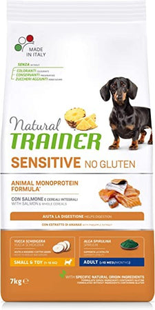 Natural Trainer Sensitive mangime secco Cani Adult small & toy salmone e cereali integrali