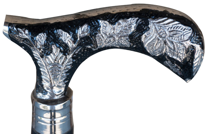 Biscottini Bastone "foglie" da passeggio in legno e peltro Elegante stile inglese Offerta