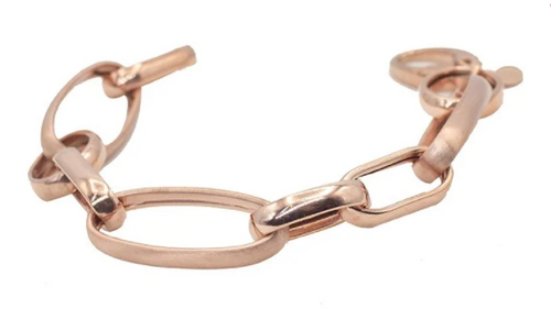 ALISEI - Bracciale maglie ovali maxi in argento rosè