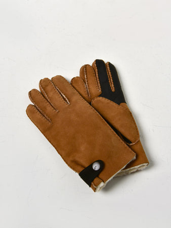 EGG Guanti Slim Sheepskin Cammello E Marrone Scuro