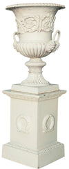 Biscottini Vaso con misure L44xPR44xH60 cm con base L35xPR35xH50 cm in fusione di ghisa