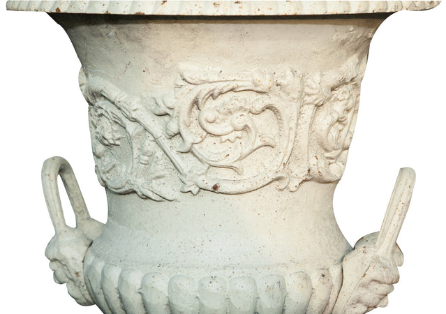 Biscottini Vaso con misure L44xPR44xH60 cm con base L35xPR35xH50 cm in fusione di ghisa