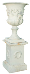 Biscottini Vaso diam.57xH80 cm con base L44xPR44xH69 cm in fusione di ghisa Stabile