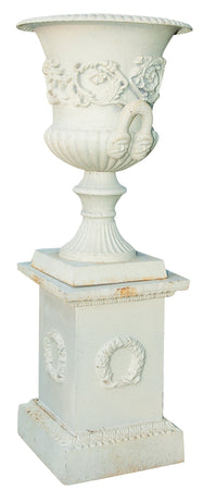 Biscottini Vaso diam.57xH80 cm con base L44xPR44xH69 cm in fusione di ghisa Stabile