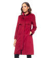 Divine Cappotto lungo in lana con patta bordeaux Taglia S
