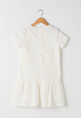 Esprit Abito Ragazza Ricamato Bianco Taglia M