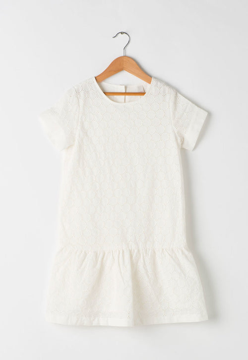 Esprit Abito Ragazza Ricamato Bianco Taglia M