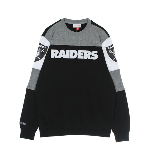 MITCHELL & NESS Felpa Girocollo Uomo Nfl Overtime Fleece Crew Oakrai Original Team Colors da uomo