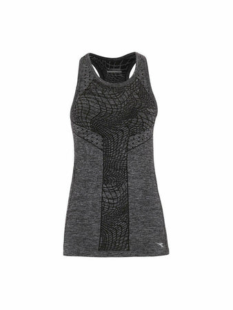 Diadora Canotta Donna Seamless Tank Black/Steel Grey