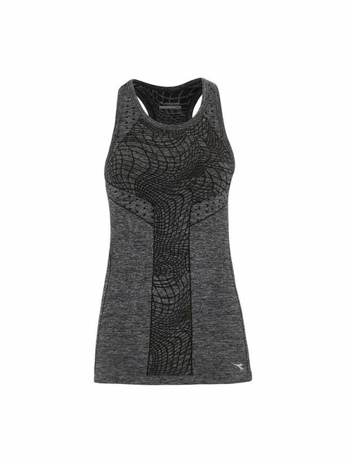 Diadora Canotta Donna Seamless Tank Black/Steel Grey