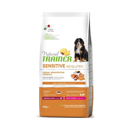 Natural Trainer Sensitive mangime secco Cani Puppy medium & maxi salmone e cereali integrali