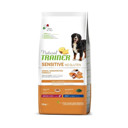Natural Trainer Sensitive mangime secco Cani Adult medium & maxi salmone e cereali integrali