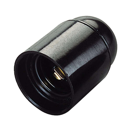 Portalampada in plastica attacco E27 colore nero - 2pz