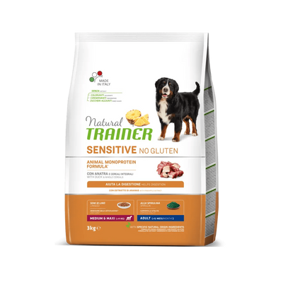 Natural Trainer Sensitive mangime secco Cani Adult medium & maxi anatra e cereali integrali