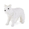 Volpe decorativa Arctic in poliresina per decorazione natalizia