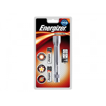 Energizer Metal Light Torcia Elettrica + 2 Batterie aa