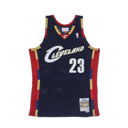 MITCHELL &amp; NESS Canotta Basket Uomo Nba Swingman Jersey Hardwood Classics No 23 Lebron James 2008-09 Clecav Navy da uomo