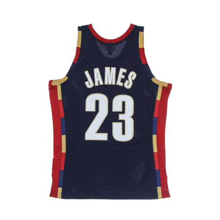 MITCHELL &amp; NESS Canotta Basket Uomo Nba Swingman Jersey Hardwood Classics No 23 Lebron James 2008-09 Clecav Navy da uomo