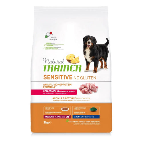 Natural Trainer Sensitive mangime secco Cani Adult medium & maxi coniglio e cereali integrali