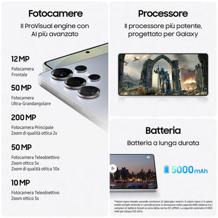 Samsung S25 Ultra 12+256gb 6.9 5g Titanium Silverblue ita