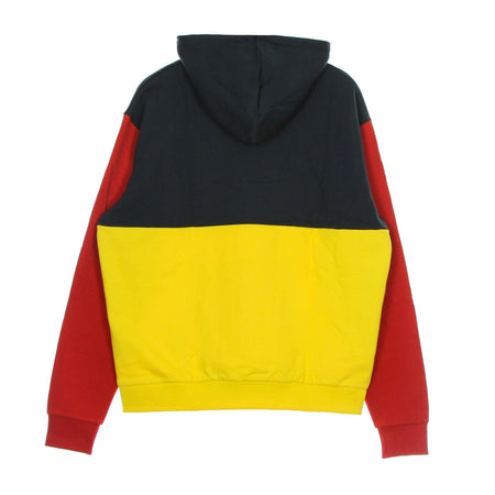 KARL KANI Felpa Cappuccio Uomo Signature Block Teddy Hoodie Yellow/navy/red da uomo