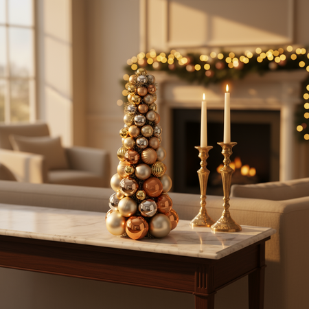 Albero decorativo pino "Joe" con sfere decorative per decorazioni natalizie